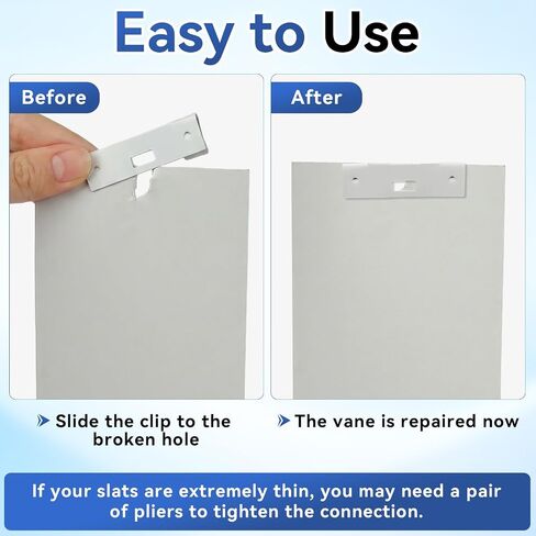 12 Pcs Vertical Blind Repair Vane Savers, White Metal Vertical Blind Repair Tabs for Window Vertical Blinds Replacement Slats in Saudi Arabia