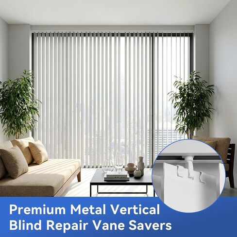 12 Pcs Vertical Blind Repair Vane Savers, White Metal Vertical Blind Repair Tabs for Window Vertical Blinds Replacement Slats in Saudi Arabia