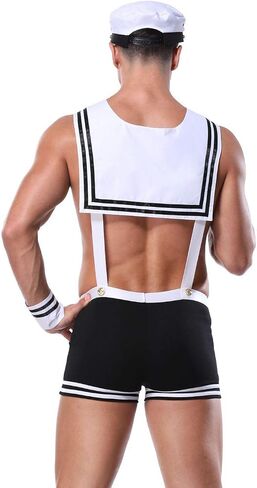 Sexy Sailor Costume Valentines Day Gifts for Him Sexy Men's Exotic Apparel Male Stripper Costume Outfit Lingerie Cosplay Uniform Set Party Role Play Costumes Lingerie Birthday Halloween in Saudi Arabia
