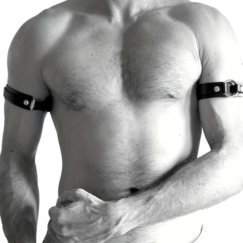 Black Arm Band Arm Harness Bondage Chest Harness Men's Harness Belt Body Chest Harness for Men Sexy Punk Body Harness Buckle Clothes Outfits, Nightclub Cosplay Clubwear in Kuwait