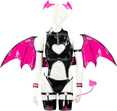 velombrance Succubus Lingerie for Men Cosplay Anime Lingerie Sexy Devil Wing Costume Lingerie in Kuwait