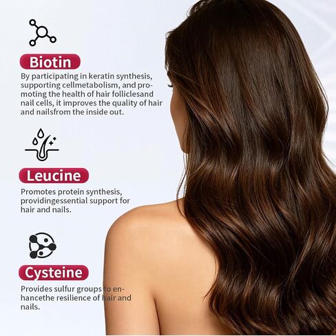 Hair, Skin and Nails Vitamins, Biotin for Women & Men 6500mcg per Serving-Vitamin b7 for Healthy Hair with Collagen and Keratin, Non-GMO,60 Capsules, 30 Day Supply in Kuwait