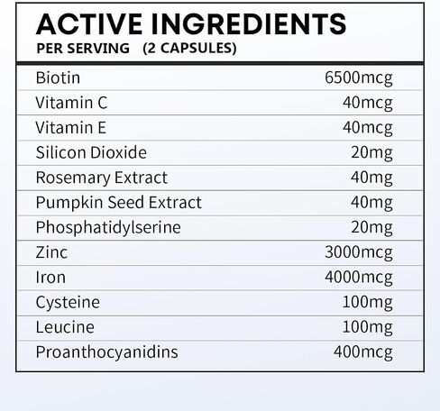 Hair, Skin and Nails Vitamins, Biotin for Women & Men 6500mcg per Serving-Vitamin b7 for Healthy Hair with Collagen and Keratin, Non-GMO,60 Capsules, 30 Day Supply in Kuwait