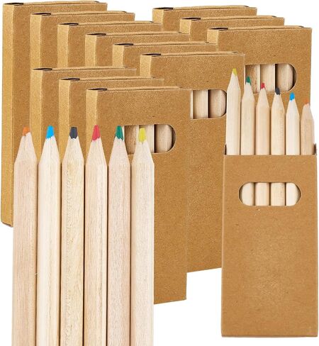 24 Packs Mini Colored Pencils Bulk 3.5'' Coloring Drawing Pencil Coloring Drawing Bulk for Student Teacher Valentine 100th Day of School Painting Birthday Party in Saudi Arabia