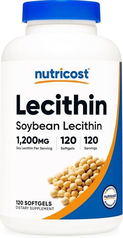 Nutricost Lecithin (1,200mg) 120 Softgels - Soy Lecithin Supplement, GMO-Free, Gluten-Free in Kuwait
