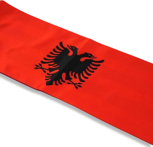 USA And Albania Flag Graduation Stole,Satin Embroidery Graduation Sash for International Students,72 Inch Length. in Kuwait