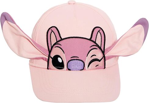 Disney Girls Angel Baseball Cap Kids 3D Ears Lilo & Stitch Summer Peaked Sun Hat in Kuwait