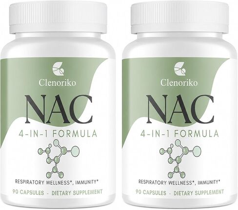 NAC Supplement 1200mg with Bromelain, Glycine & Selenium, 4-in-1 NAC Supplement N-Acetyl Cysteine for Respiratory & Airway Wellness, Glutathione Precursor, Antioxidant & Immunity*, 90 Caps in Kuwait