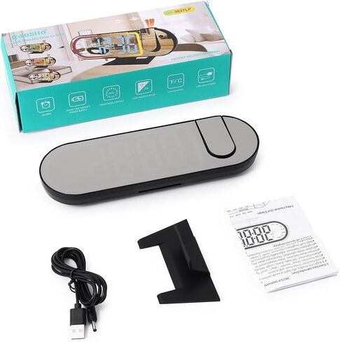 Projection Alarm Clock for Bedroom Ceiling, 8.5" Large Display Alarm Clock with 180° Rotatable Projector, 4 Brightness, 17 Ambient Light, Temp & Weekday, Snooze, Digital Clocks for Home Decor in Saudi Arabia
