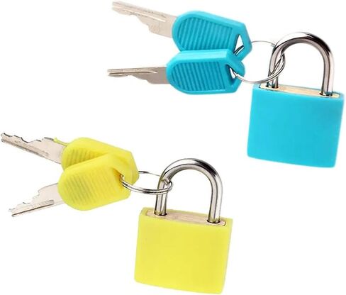 2 Pack TSA Approved Luggage Locks - Suitcase Padlocks with Keys, Travel Baggage Locks for School Gym Lockers, Laptop Bags & Outdoor Gear (Sky Blue + Yellow) in Kuwait