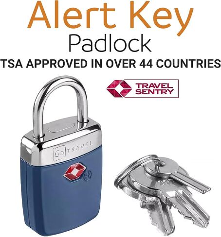 TSA Alert Key Padlock, Suitcase Lock with 1 Alert Reset and 2 Padlock Keys, TSA Approved Locks for Luggage, Travel Essentials in Saudi Arabia