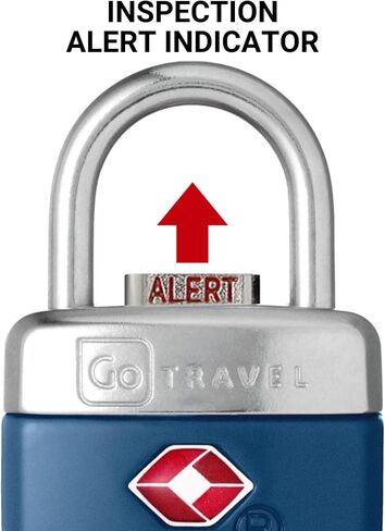 TSA Alert Key Padlock, Suitcase Lock with 1 Alert Reset and 2 Padlock Keys, TSA Approved Locks for Luggage, Travel Essentials in Saudi Arabia