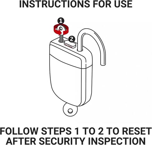 TSA Alert Key Padlock, Suitcase Lock with 1 Alert Reset and 2 Padlock Keys, TSA Approved Locks for Luggage, Travel Essentials in Saudi Arabia