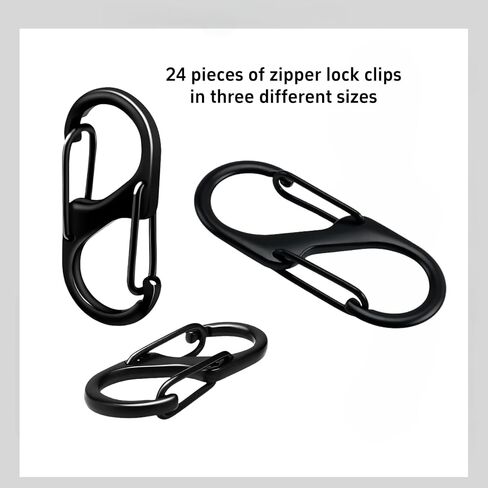 24pcs Zipper Clip Theft Deterrent, Zipper Pull Locks for Backpacks, Anti Theft Zipper Clips for Luggage,(Large、Medium 、Small Size) in Saudi Arabia