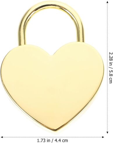 Frcolor Heart-Shaped Small Padlock with Key for Jewelry Box Luggage Suitcase Lock Travel Accessory Gold 2.28X1.73X0.27In in Kuwait