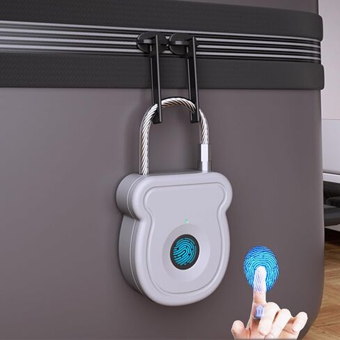 Fingerprint Padlock, 20-User Biometric Lock with Emergency USB Key & Code for Gym Locker, Luggage, Backpacks, Keyless Lock for School, Office, Travel, Dorm, Cabinet, Toolbox & More Indoor in Saudi Arabia