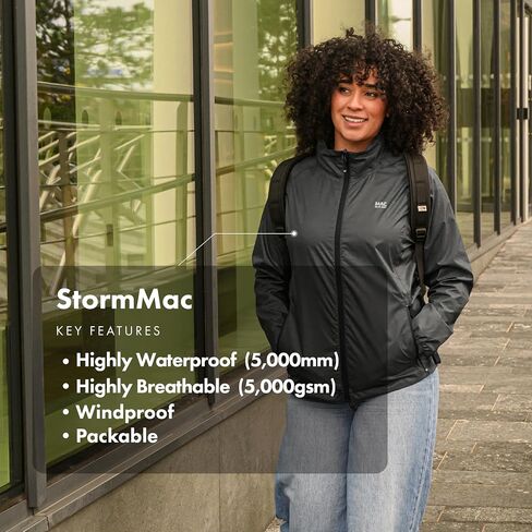 Mac in a Sac StormMac Women's Waterproof Packable Rain Jacket – Windproof Hooded Coat with Reflective Details in Saudi Arabia