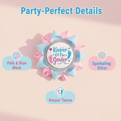 Keeper of The Gender Button Pins Gender Reveal Party Favors Buttons Light Blue and Pink Ribbon Pins for Reveal Party Decorations in Saudi Arabia