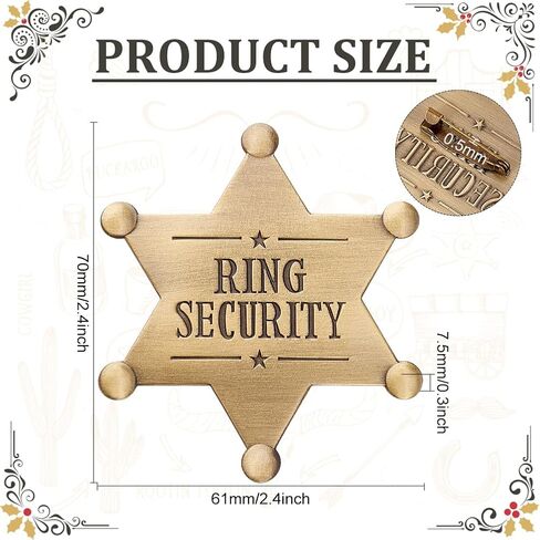 FINGERINSPIRE 4pc Ring Security Badge Metal Ring Bearer Badge Wedding Breastpin Security Gift Accessories for Wedding Keepsake, Party, Rehearsal, Boys, Youngs in Kuwait