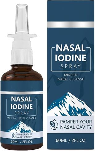Nutramd Iodine Nasal Spray, Daily Nasal Cleanse & Care Mist with Iodine, Natural Mineral Nasal Cleanser for Dry Air, Travel & Daily Use, 2 fl oz/60ml in Saudi Arabia