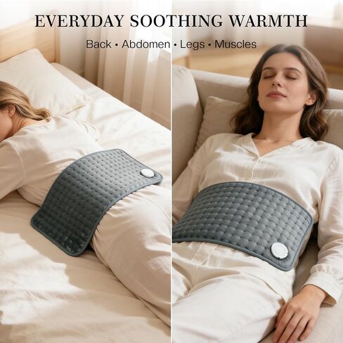 Heating Pad for Back Pain & Period Cramps,Moist Heated Pad for Abdomen, Legs & Muscles,5 Heat Levels, 2-Hour Auto Shut-Off, Gifts for Men Women UL Certified, 12" x 24" in Kuwait