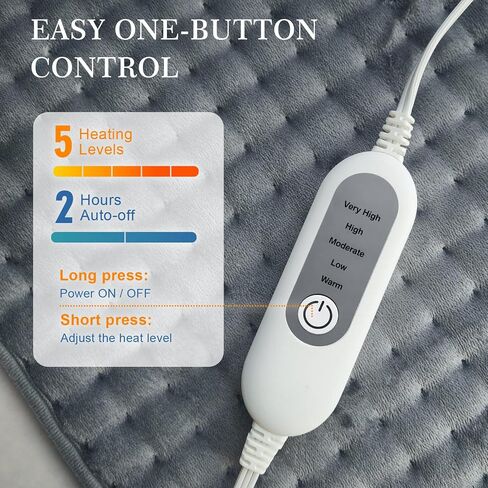 Heating Pad for Back Pain & Period Cramps,Moist Heated Pad for Abdomen, Legs & Muscles,5 Heat Levels, 2-Hour Auto Shut-Off, Gifts for Men Women UL Certified, 12" x 24" in Kuwait