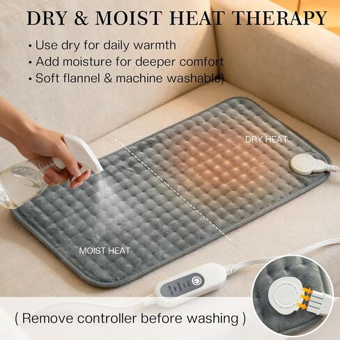 Heating Pad for Back Pain & Period Cramps,Moist Heated Pad for Abdomen, Legs & Muscles,5 Heat Levels, 2-Hour Auto Shut-Off, Gifts for Men Women UL Certified, 12" x 24" in Saudi Arabia