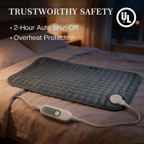 Heating Pad for Back Pain & Period Cramps,Moist Heated Pad for Abdomen, Legs & Muscles,5 Heat Levels, 2-Hour Auto Shut-Off, Gifts for Men Women UL Certified, 12" x 24" in Saudi Arabia