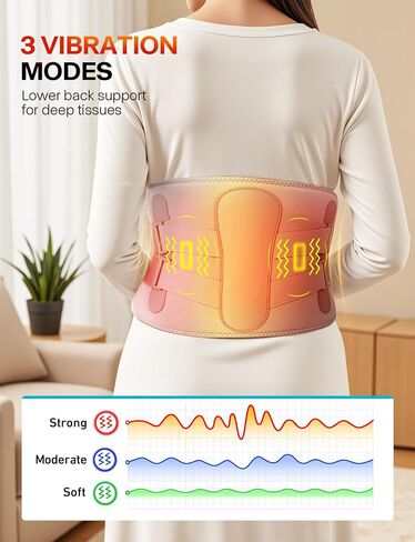 ALLJOY 10000mAh Cordless Heating Pad for Back Pain Relief FSA Eligible HSA, 67" Lower Back Massager with 3 Heat 3 Vibration, Portable Heating Pad for Cramps, Birthday Gifts for Women Men Mom Dad in Saudi Arabia