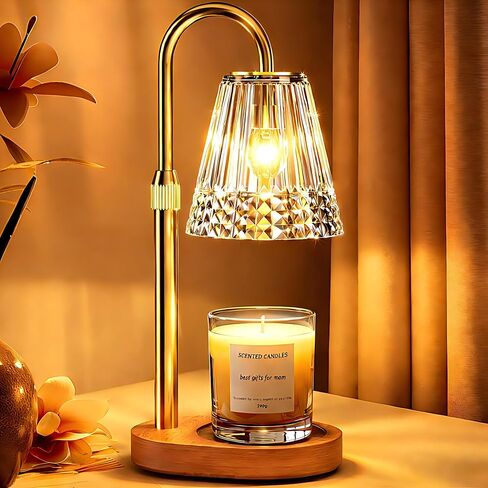 LIAPOTT Candle Warmer Lamp with Timer & Dimmer, Height Adjustable Wax Melt Warmer Lamp with 2 Bulbs for Jar Candles, Flameless Candle Warmer, Housewarming Gifts for New Home, Gifts for Women in Kuwait
