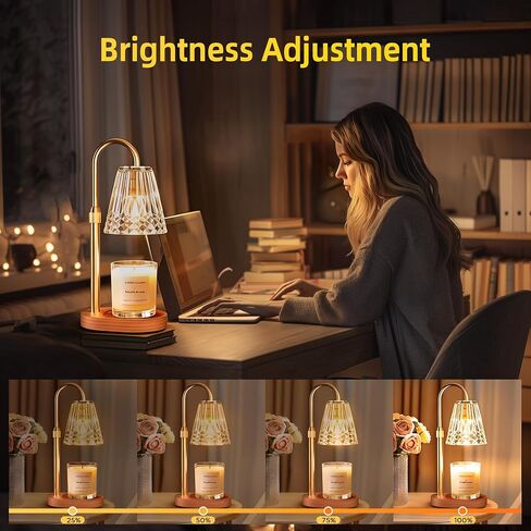 LIAPOTT Candle Warmer Lamp with Timer & Dimmer, Height Adjustable Wax Melt Warmer Lamp with 2 Bulbs for Jar Candles, Flameless Candle Warmer, Housewarming Gifts for New Home, Gifts for Women in Kuwait
