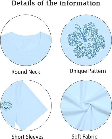Tewmeu Hawaiian Shirts for Girls Oversize Beach Outfits Hibiscus Flower Shirt Teens Summer Vacation Clothes 7-14 Year in Saudi Arabia