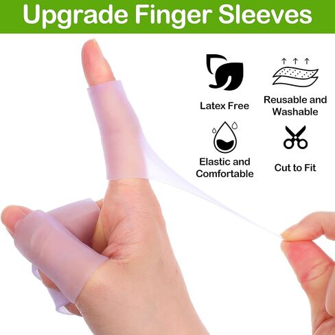 20Pcs Silicone Finger Protectors, Gel Finger Sleeves for Pain Relief Fingers Cots for Cracked Skin Blisters Calluses Trigger Fingers(Purple) in Kuwait