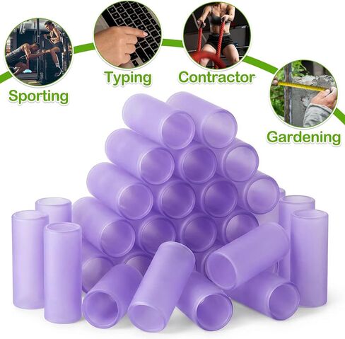 20Pcs Silicone Finger Protectors, Gel Finger Sleeves for Pain Relief Fingers Cots for Cracked Skin Blisters Calluses Trigger Fingers(Purple) in Kuwait