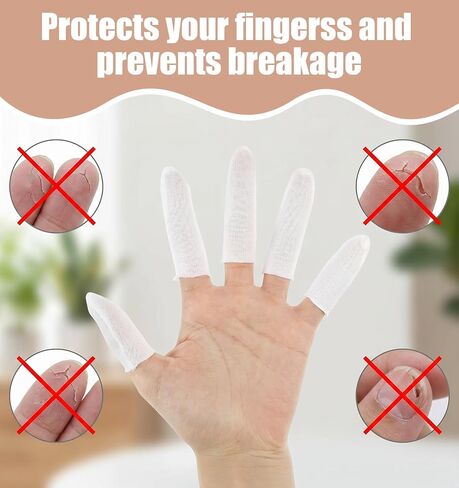 200 Pcs Cotton Finger Sleeves, Cotton Finger Cots Fingers Toe Sleeves & Thumb Protectors for Fingertips Protection, Comfortable and Breathable (White) in Saudi Arabia