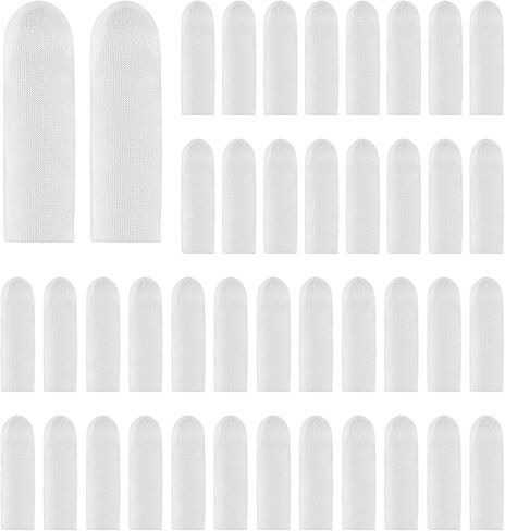 200 Pcs Cotton Finger Sleeves, Cotton Finger Cots Fingers Toe Sleeves & Thumb Protectors for Fingertips Protection, Comfortable and Breathable (White) in Saudi Arabia