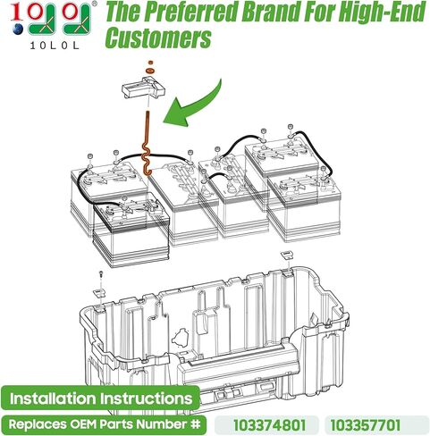 10L0L Golf Cart Battery Hold Down Plate with Rods Kit for Club Car Precedent 2009-UP 48V (4x12V Battery) Electric Golf Cart, Replaces OEM#102534001(Battery Hold Down Plate), OEM#103357701(Battery Rod) in Saudi Arabia
