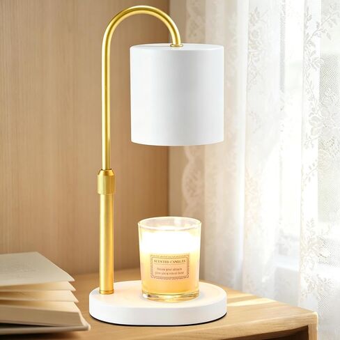 Dreamholder Electric Candle Warmer Lamp with Timer, Dimmable Candle Lamp with Adjustable Height, Wax Melter for Jar Candles Wood Base Floral Home Decor Gifts for Women Mom, Walnut Wood in Saudi Arabia