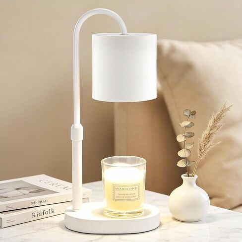 Dreamholder Electric Candle Warmer Lamp with Timer, Dimmable Candle Lamp with Adjustable Height, Wax Melter for Jar Candles Wood Base Floral Home Decor Gifts for Women Mom, Walnut Wood in Saudi Arabia