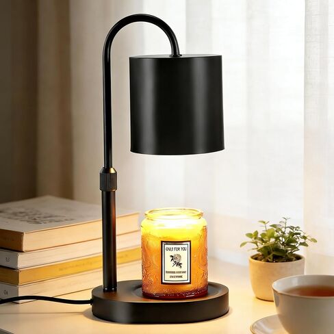 Dreamholder Electric Candle Warmer Lamp with Timer, Dimmable Candle Lamp with Adjustable Height, Wax Melter for Jar Candles Wood Base Floral Home Decor Gifts for Women Mom, Walnut Wood in Saudi Arabia