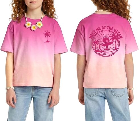 Tewmeu Hawaiian Shirts for Girls Oversize Beach Outfits Hibiscus Flower Shirt Teens Summer Vacation Clothes 7-14 Year in Saudi Arabia
