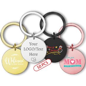 Custom Keychains Bulk, Personalized Metal Key Chain with Picture, Engraved Your LOGO & Text for Men/Women/Company in Kuwait