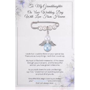 Ralukiia Something Blue Bridal Bouquet Angel Charm, Guardian Angel Charm, Memorial Gifts for Bride, Bridal Keepsake Gifts for Loss of Mom Dad Grandma Grandpa, Wedding Remembrance Gift in Kuwait