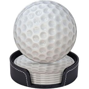 6 Pcs Cricket Ball Drink Coasters with Holder Coasters for Drinks Coffee Table Home Decor Housewarming Gift in Saudi Arabia