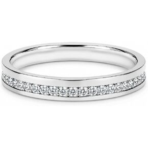 AURALUME Lab Grown Diamond Pave Wedding Band for Women 0.40cttw D Color VVS Clarity 3EX Cut Round Diamonds S925 Stackable Channel Full Eternity Anniversary Ring in Saudi Arabia