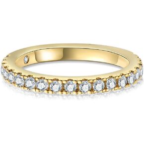 1.9MM D Color Moissanite Half Eternity Band Ring 18K Gold Plated Wedding Yellow Color Rings for Women Jewelry With Certificat in Saudi Arabia