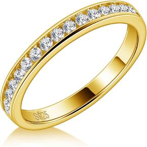 Moissanite Half Eternity Ring for Women 925 Sterling Silver Moissanite Wedding Band D Color VVS1 Round Cut Channel Set Anniversary Band Stackable Ring in Saudi Arabia