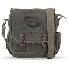 Roven Vintage Canvas Messenger Bag for Men & Women – Leather Crossbody Satchel for Work, Travel, School & Everyday Carry in Saudi Arabia