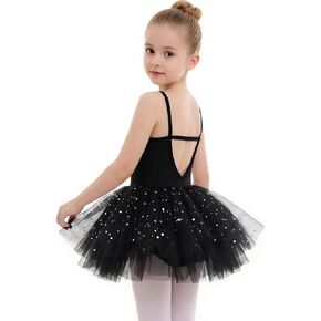 KARETT Toddle Girls Sparkly Sequin Ballet Tutu Dress V-Back Camisole Leotard Ballerina Outfit for Dance in Kuwait
