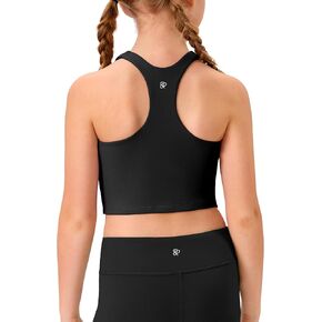 Girls Racerback Crop Tank Tops Double Lined Athletic Workout Shirts for Kids Teens Dance Gymnastics Activewear in Saudi Arabia